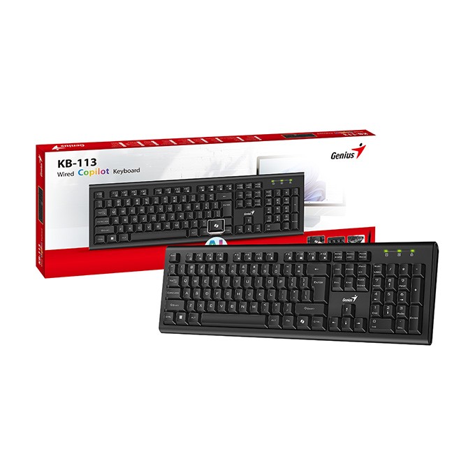 Genius KB-113 COPILOT, klawiatura CZ/SK, klasyczna, przewodowa (USB), czarna