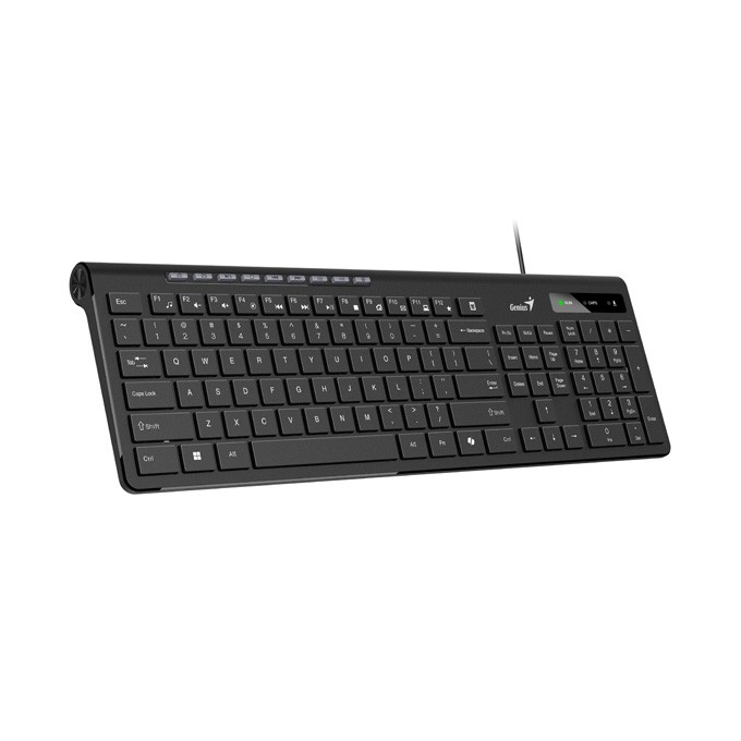 Genius Slimstar 230 II COPILOT, klawiatura CZ/SK, multimedialny, slim rodzaj przewodowa (USB), czarna
