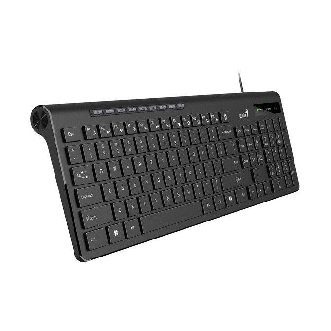 Genius Slimstar 230 II COPILOT, klawiatura CZ/SK, multimedialny, slim rodzaj przewodowa (USB), czarna