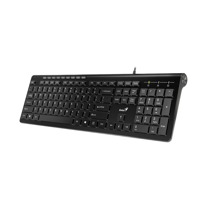 Genius Slimstar 230, klawiatura US, multimedialny, slim rodzaj przewodowa (USB), czarna