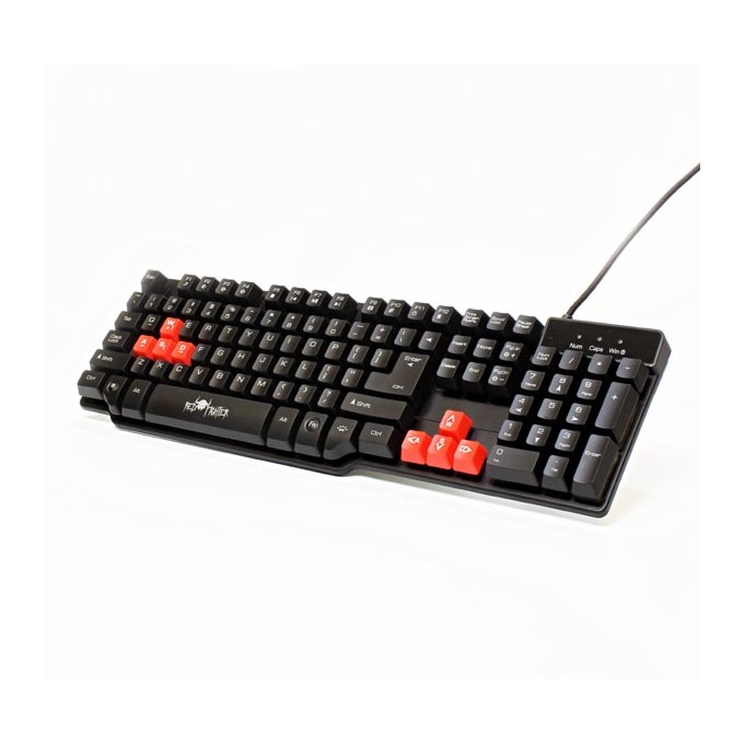 Red Fighter K1, klawiatura US, do gry, podświetlona rodzaj przewodowa (USB), czarna, 3 kolory podświetlania