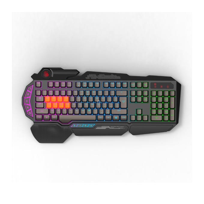 A4Tech BLOODY B318, klawiatura CZ, do gry, podświetlana klawiatura, odporna na zalanie rodzaj przewodowa (USB), czarna