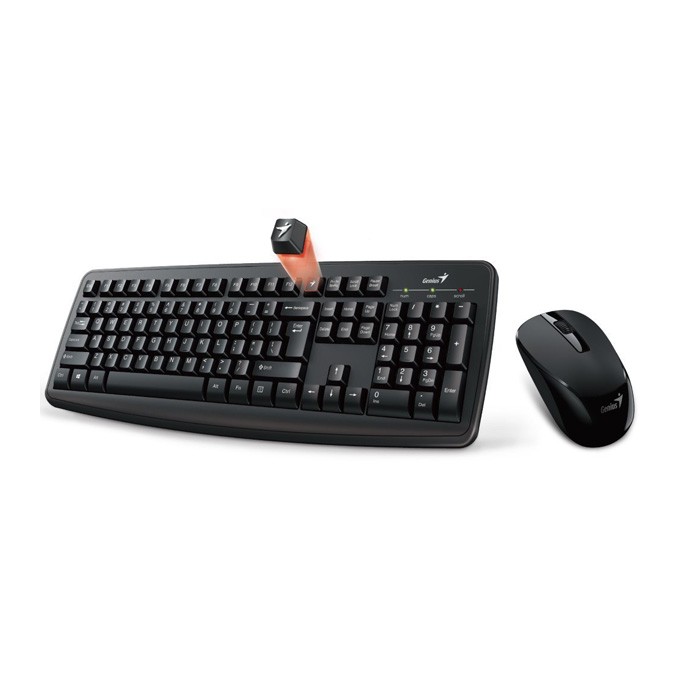 Genius Smart KM-8100, zestaw klawiatura z myszą optyczną bezprzewodową, AAA, US, klasyczna, 2.4 [Ghz], bezprzewodowa, 