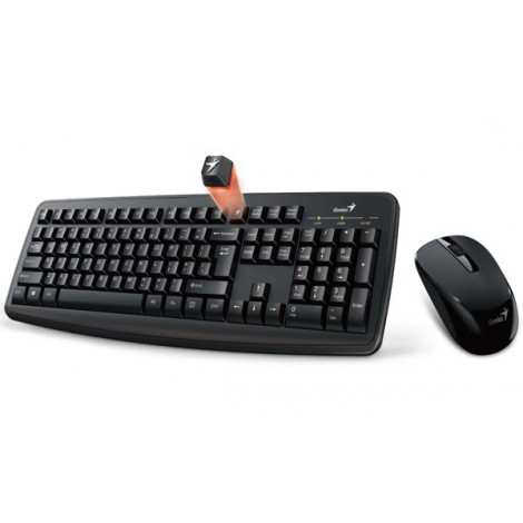 Genius Smart KM-8100, zestaw klawiatura z myszą optyczną bezprzewodową, AAA, US, klasyczna, 2.4 [Ghz], bezprzewodowa, 