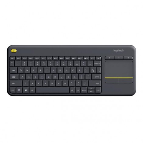 Logitech K400 Plus, klawiatura AA, US, multimedialny, 2.4 [GHz], bezprzewodowa, czarna