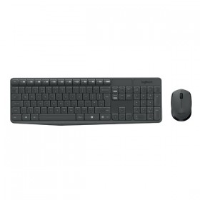Logitech MK235, Zestaw klawiatur z myszą optyczną bezprzewodową, AAA, US, klasyczna, 2.4 [Ghz], bezprzewodowa, 
