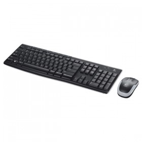 Logitech MK270, zestaw klawiatura z bezprzewodową myszą laserową, AAA, CZ/SK, multimedialny, 2.4 [GHz], 