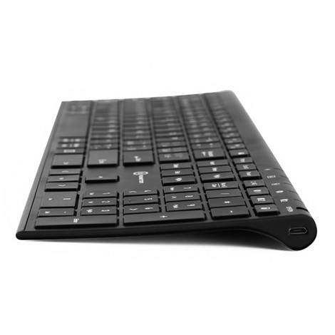 Powerton UltraSlim, klawiatura integrovaná, CZ/SK, Multi-Device rodzaj 2.4 GHz Dongle + Dual Bluetooth, bezprzewodowa, 