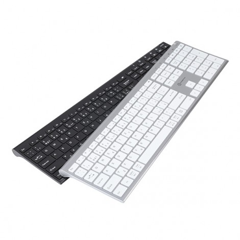 Powerton UltraSlim, klawiatura integrovaná, CZ/SK, Multi-Device rodzaj 2.4 GHz Dongle + Dual Bluetooth, bezprzewodowa, 