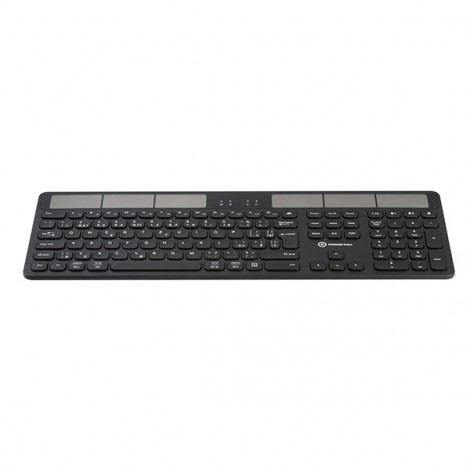 Powerton SolarSlim, Klawiatura zasilana solarnie integrovaná, US, Multi-Device rodzaj 2.4 GHz Dongle + Dual Bluetooth, 