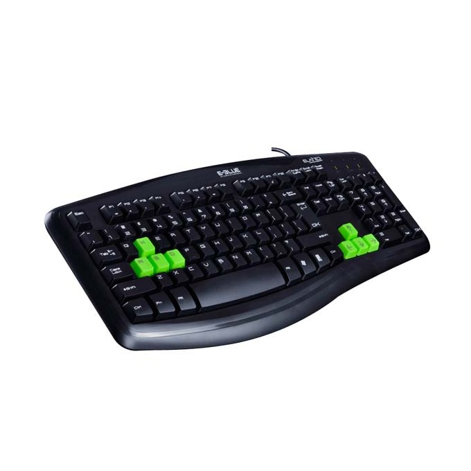 E-blue Elated, klawiatura US, do gry, odporna na zalanie rodzaj przewodowa (USB), czarna