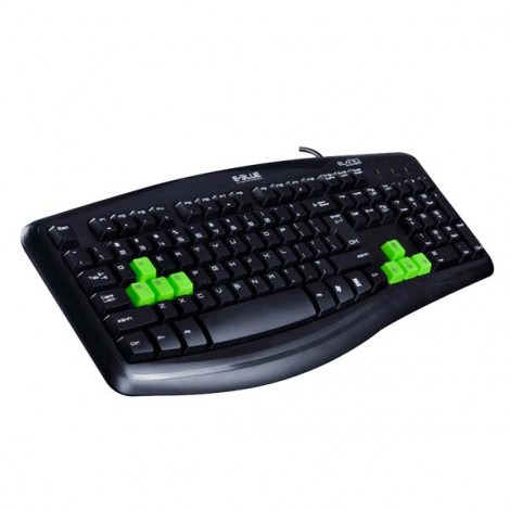 E-blue Elated, klawiatura US, do gry, odporna na zalanie rodzaj przewodowa (USB), czarna
