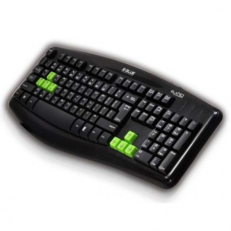 E-blue Elated, klawiatura US, do gry, odporna na zalanie rodzaj przewodowa (USB), czarna