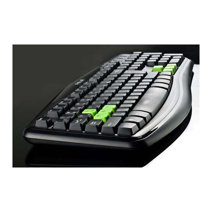 E-blue Elated, klawiatura US, do gry, odporna na zalanie rodzaj przewodowa (USB), czarna