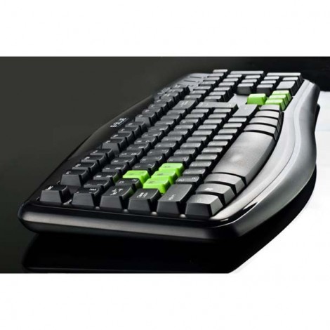 E-blue Elated, klawiatura US, do gry, odporna na zalanie rodzaj przewodowa (USB), czarna