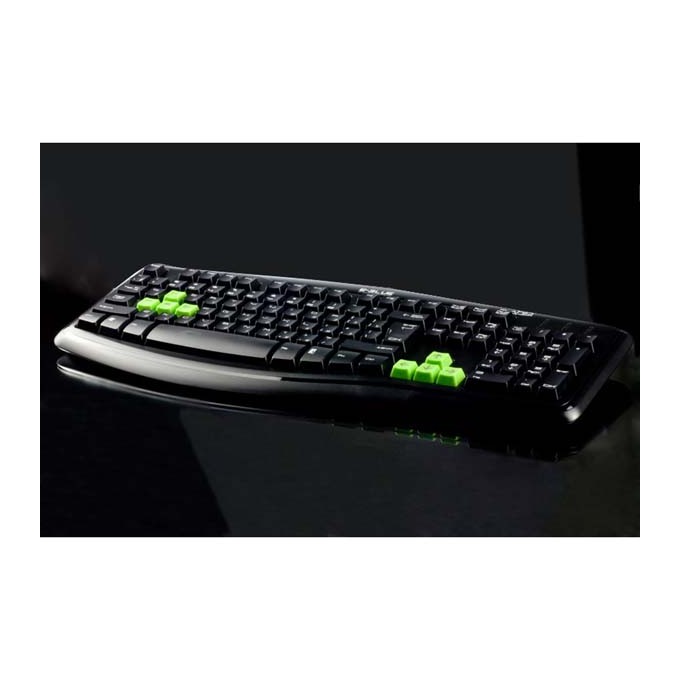 E-blue Elated, klawiatura US, do gry, odporna na zalanie rodzaj przewodowa (USB), czarna