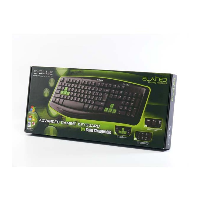 E-blue Elated, klawiatura US, do gry, odporna na zalanie rodzaj przewodowa (USB), czarna