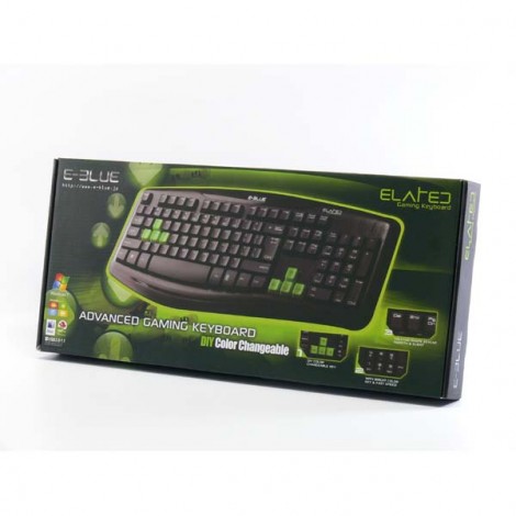 E-blue Elated, klawiatura US, do gry, odporna na zalanie rodzaj przewodowa (USB), czarna