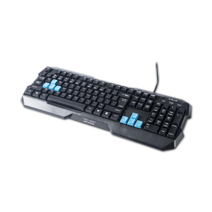 E-blue Polygon, klawiatura US, do gry, odporna na zalanie rodzaj przewodowa (USB), czarna, EOL
