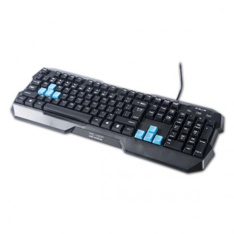 E-blue Polygon, klawiatura US, do gry, odporna na zalanie rodzaj przewodowa (USB), czarna, EOL