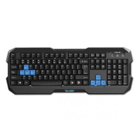 E-blue Polygon, klawiatura US, do gry, odporna na zalanie rodzaj przewodowa (USB), czarna, EOL