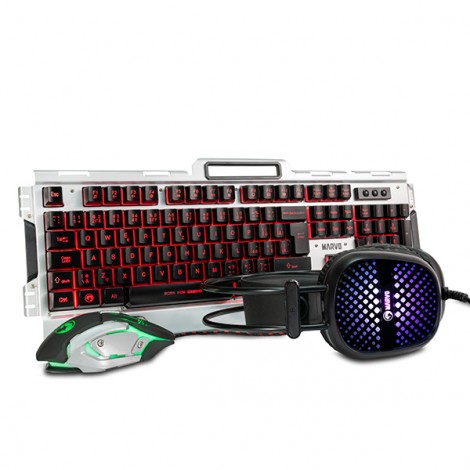 Marvo CM303, zestaw klawiatura + mysz i słuchawki dla graczy, US, do gry, membranowa rodzaj przewodowa (USB), Marvo CM303, zestaw klawiatura + mysz i słuchawki dla graczy, US, do gry, membranowa rodzaj przewodowa (USB),