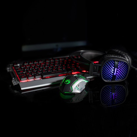 Marvo CM303, zestaw klawiatura + mysz i słuchawki dla graczy, US, do gry, membranowa rodzaj przewodowa (USB), Marvo CM303, zestaw klawiatura + mysz i słuchawki dla graczy, US, do gry, membranowa rodzaj przewodowa (USB),