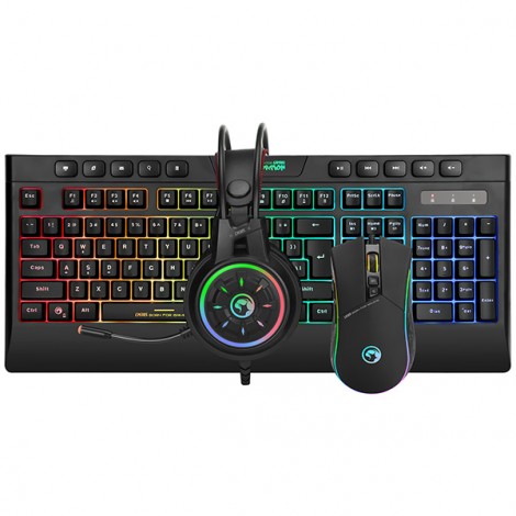 Marvo CM305, RGB zestaw klawiatura + mysz i słuchawki dla graczy, US, do gry, membranowa rodzaj przewodowa (USB), Marvo CM305, RGB zestaw klawiatura + mysz i słuchawki dla graczy, US, do gry, membranowa rodzaj przewodowa (USB),