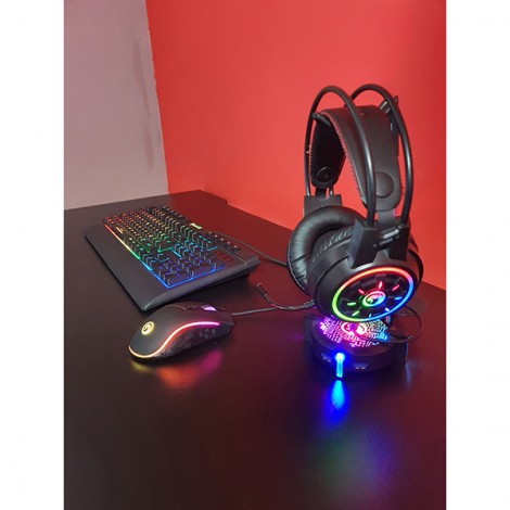 Marvo CM305, RGB zestaw klawiatura + mysz i słuchawki dla graczy, US, do gry, membranowa rodzaj przewodowa (USB), Marvo CM305, RGB zestaw klawiatura + mysz i słuchawki dla graczy, US, do gry, membranowa rodzaj przewodowa (USB),