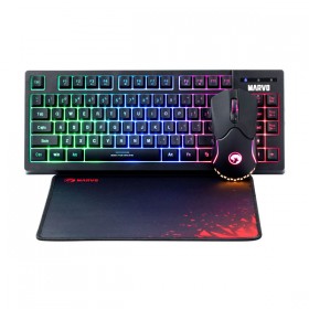Marvo CM310 EN, RGB zestaw klawiatura + mysz i podkładka dla graczy, US, do gry, membranowa rodzaj przewodowa (USB), 