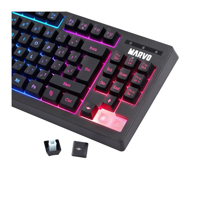 Marvo CM310 EN, RGB zestaw klawiatura + mysz i podkładka dla graczy, US, do gry, membranowa rodzaj przewodowa (USB), 