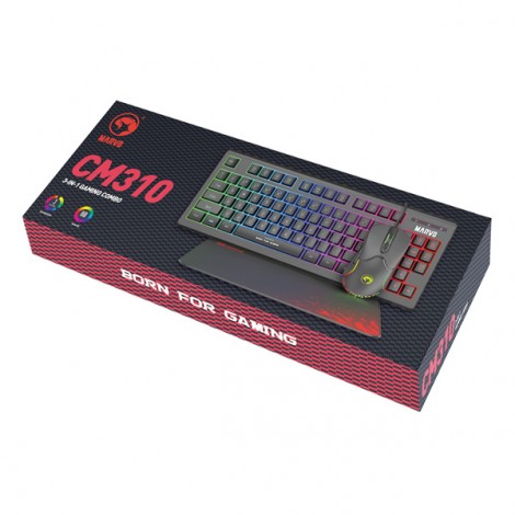 Marvo CM310 EN, RGB zestaw klawiatura + mysz i podkładka dla graczy, US, do gry, membranowa rodzaj przewodowa (USB), Marvo CM310 EN, RGB zestaw klawiatura + mysz i podkładka dla graczy, US, do gry, membranowa rodzaj przewodowa (USB),