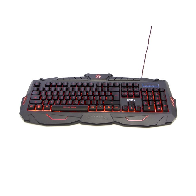 Marvo KM400, zestaw klawiatura + mysz i podkładka dla graczy, US, do gry, membranowa rodzaj przewodowa (USB), czarna, 