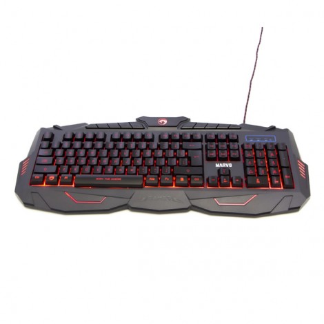 Marvo KM400, zestaw klawiatura + mysz i podkładka dla graczy, US, do gry, membranowa rodzaj przewodowa (USB), czarna, 