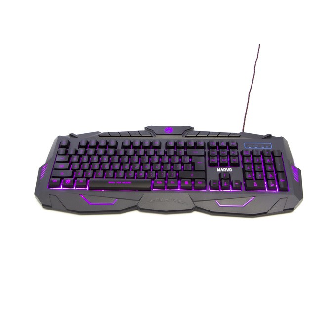 Marvo KM400, zestaw klawiatura + mysz i podkładka dla graczy, US, do gry, membranowa rodzaj przewodowa (USB), czarna, 