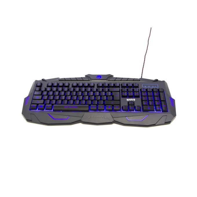 Marvo KM400, zestaw klawiatura + mysz i podkładka dla graczy, US, do gry, membranowa rodzaj przewodowa (USB), czarna, 