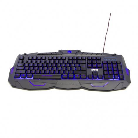 Marvo KM400, zestaw klawiatura + mysz i podkładka dla graczy, US, do gry, membranowa rodzaj przewodowa (USB), czarna, 