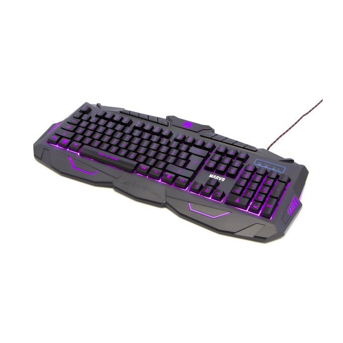 Marvo KM400, zestaw klawiatura + mysz i podkładka dla graczy, US, do gry, membranowa rodzaj przewodowa (USB), czarna, 