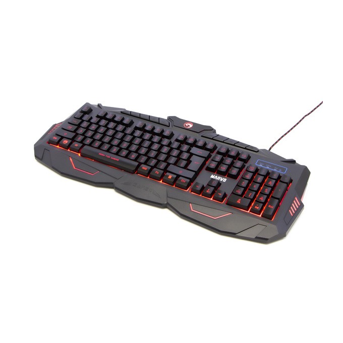 Marvo KM400, zestaw klawiatura + mysz i podkładka dla graczy, US, do gry, membranowa rodzaj przewodowa (USB), czarna, 