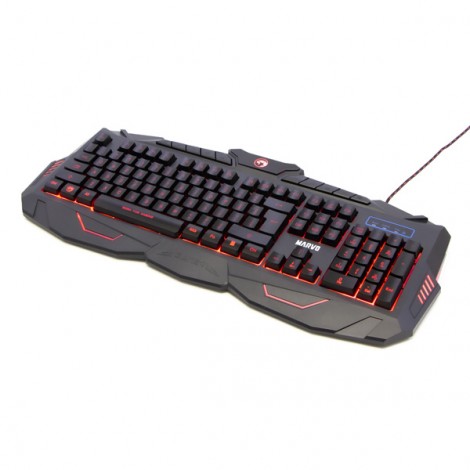 Marvo KM400, zestaw klawiatura + mysz i podkładka dla graczy, US, do gry, membranowa rodzaj przewodowa (USB), czarna, 