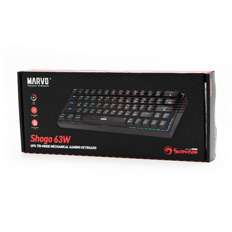 Marvo SHOGO 63W, klawiatura US, Tri-mode, mechaniczna, RGB Marvo SHOGO 63W, klawiatura US, Tri-mode, mechaniczna, RGB