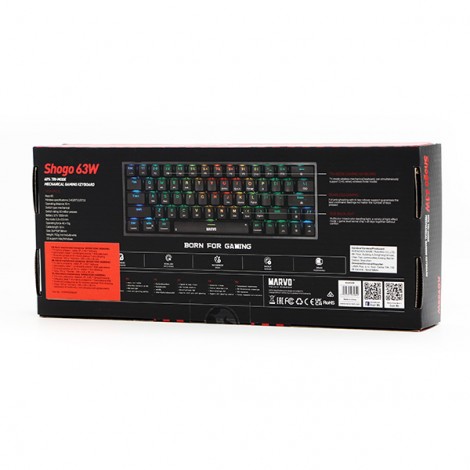 Marvo SHOGO 63W, klawiatura US, Tri-mode, mechaniczna, RGB Marvo SHOGO 63W, klawiatura US, Tri-mode, mechaniczna, RGB