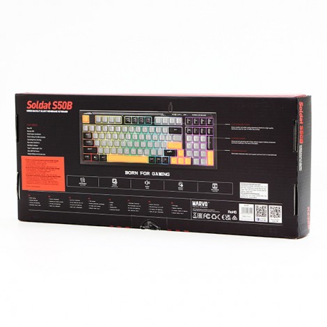 Marvo SOLDAT S50B, klawiatura US, do gry, przewodowa (USB), czarna, podświetlenie Marvo SOLDAT S50B, klawiatura US, do gry, przewodowa (USB), czarna, podświetlenie
