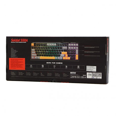 Marvo SOLDAT S50A, klawiatura US, do gry, przewodowa (USB), czarna, podświetlenie Marvo SOLDAT S50A, klawiatura US, do gry, przewodowa (USB), czarna, podświetlenie