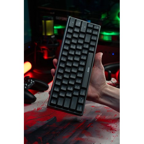 Marvo SHOGO 63, klawiatura US, do gry, przewodowa (USB), czarna, mechaniczna, podświetlenie Marvo SHOGO 63, klawiatura US, do gry, przewodowa (USB), czarna, mechaniczna, podświetlenie