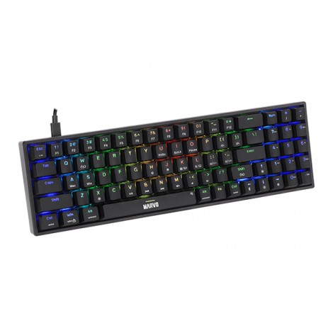 Marvo SHOGO 78, klawiatura US, do gry, przewodowa (USB), czarna, mechaniczna, podświetlenie Marvo SHOGO 78, klawiatura US, do gry, przewodowa (USB), czarna, mechaniczna, podświetlenie