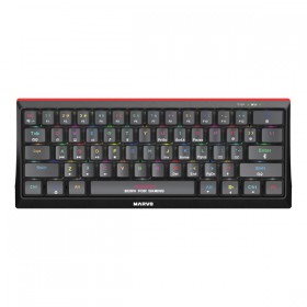 Marvo HECATE 61B, klawiatura US, do gry, przewodowa (USB), czarna, mechaniczna, RGB, niebieskie przełączniki