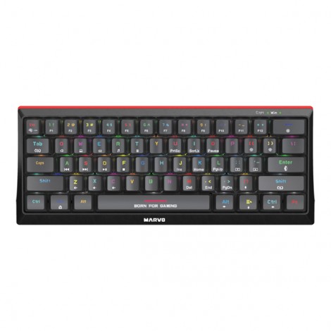 Marvo HECATE 61B, klawiatura US, do gry, przewodowa (USB), czarna, mechaniczna, RGB, niebieskie przełączniki Marvo HECATE 61B, klawiatura US, do gry, przewodowa (USB), czarna, mechaniczna, RGB, niebieskie przełączniki
