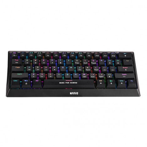 Marvo HECATE 61B, klawiatura US, do gry, przewodowa (USB), czarna, mechaniczna, RGB, niebieskie przełączniki Marvo HECATE 61B, klawiatura US, do gry, przewodowa (USB), czarna, mechaniczna, RGB, niebieskie przełączniki