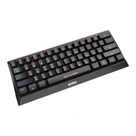 Marvo HECATE 61B, klawiatura US, do gry, przewodowa (USB), czarna, mechaniczna, RGB, niebieskie przełączniki Marvo HECATE 61B, klawiatura US, do gry, przewodowa (USB), czarna, mechaniczna, RGB, niebieskie przełączniki